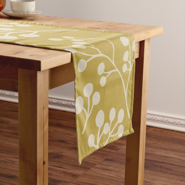 Chemin De Table Court Style Floral Jaune Modèle moderne Ferme   (In Situ)