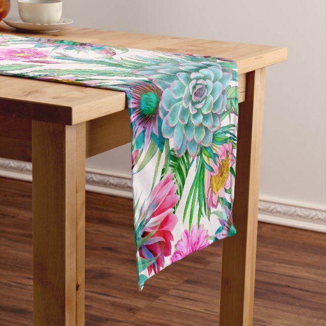 Chemin De Table Court Succulent jardin tropical (In Situ)