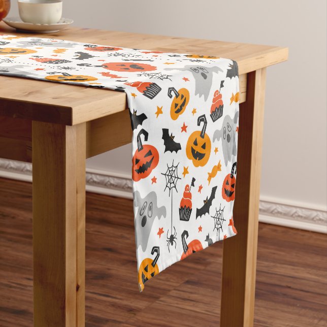 Chemin De Table Court Symboles d'Halloween motif (In Situ)