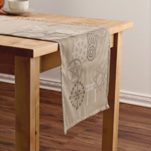 Chemin De Table Court Symboles interconfessionnels beiges