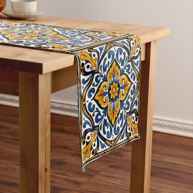 Chemin De Table Court Talavera Spanish Tile (In Situ)