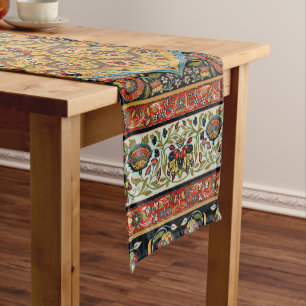 Chemin De Table Court Tapis Élegant Tapisserie Perse Antique Riche