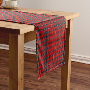 Chemin De Table Court Tartan écossais rouge lumineux de Sinclair de cla