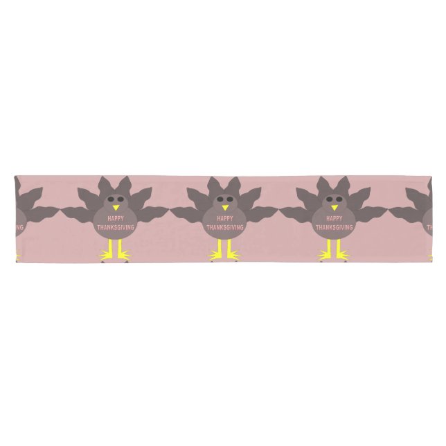 Chemin De Table Court Thanksgiving Plucked Turkey Table Runner (Horizontal)