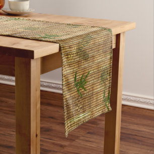 Chemin De Table Court Tissu en bambou de Tapa