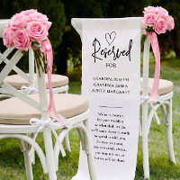 Tissu personnalisé pour chaise de mariage mémorial