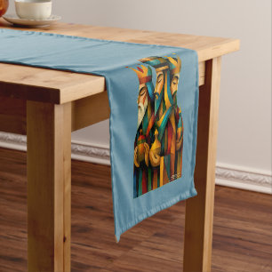 Chemin De Table Court Trois Sages Hommes Art de Nativité Abstrait