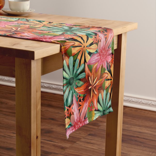Chemin De Table Court tropical/hawaïen/floral/fleur (In Situ)