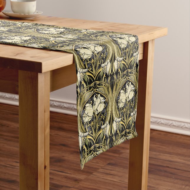 Chemin De Table Court Tulipes blanches Art nouveau (In Situ)