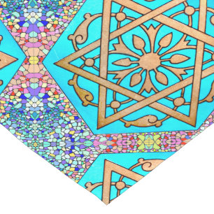 Chemin De Table Court Turquoise d'étoile de David