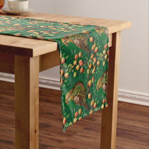 Chemin De Table Court Une Perdrix Dans Un Arbre À Poires Découpé Comme U