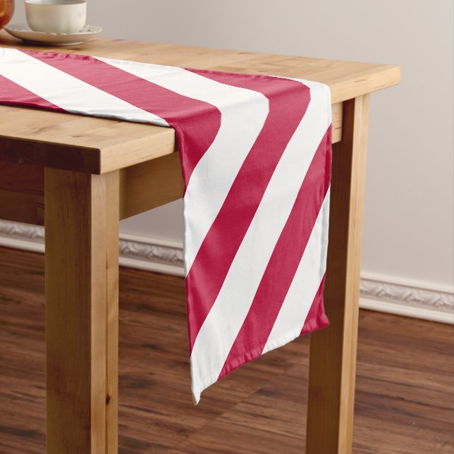 Chemin De Table Court USA Drapeau Rouge Blanc Tirages Coton Table Runner (In Situ)
