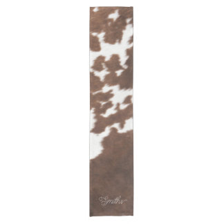 Chemin De Table Court Vachette Brown et blanche