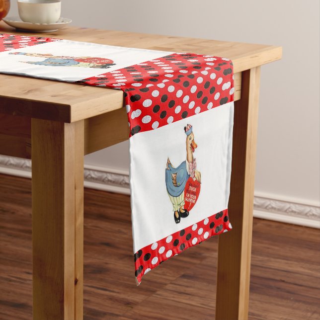 Chemin De Table Court Valentines Canard coureur de nappes (In Situ)