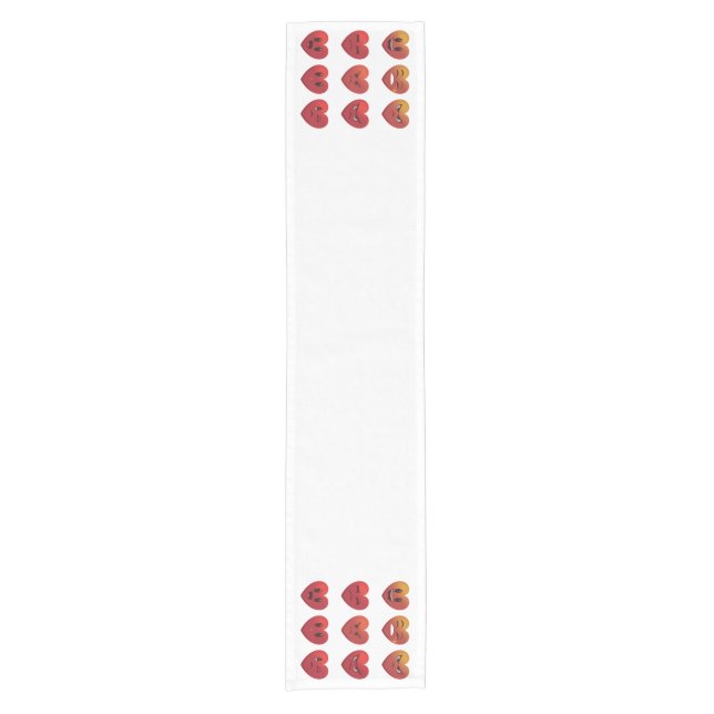 Chemin De Table Court Valentines Jour Silly Visages Coeurs Drôle (Devant)