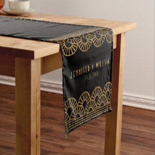 Chemin De Table Court Ventilateur Gold Art Déco Gatsby Mariage Table Run