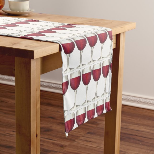 Chemin De Table Court Verre de vin rouge vinification vinicole (In Situ)