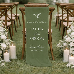 Chemin De Table Court Vert sauge colombe Mémorial de mariage personnalis