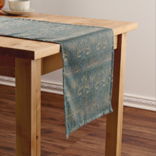 Chemin De Table Court Vintage William Morris Peacock et Dragon