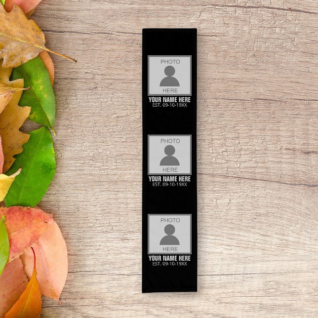 Chemin De Table Court Votre photo ici Nom et âge (Créateur téléchargé)