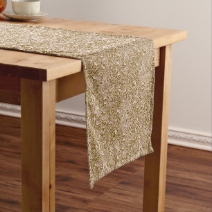 Chemin De Table Court William Morris Indian, Taupe Tan et Beige