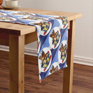 Chemin De Table Court Yorkie Poo Navy
