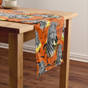 Chemin De Table Court Zebra African Savanna Wild Animal