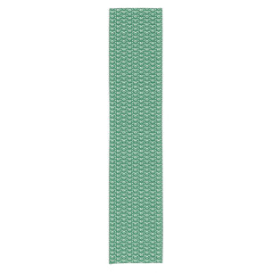 Chemin De Table Court Zigzag floral vert