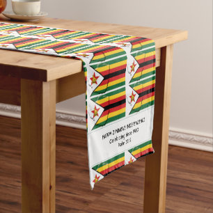 Chemin De Table Court ZIMBABWE Drapeau Carte PERSONNALISABLE