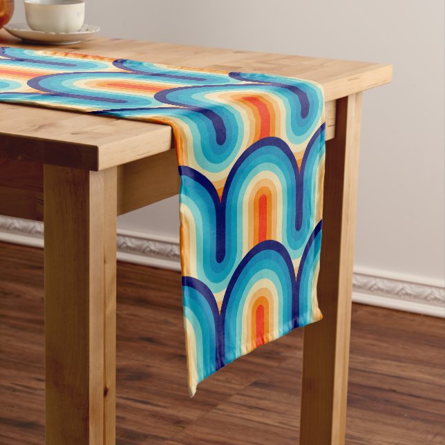 Chemin De Table Long 70s Rainbow Curves (In Situ)