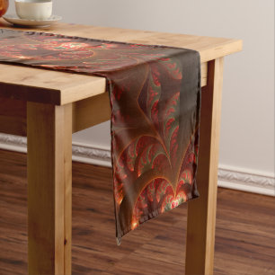 Chemin De Table Long Abstrait lumineux rouge orange moderne Fractal
