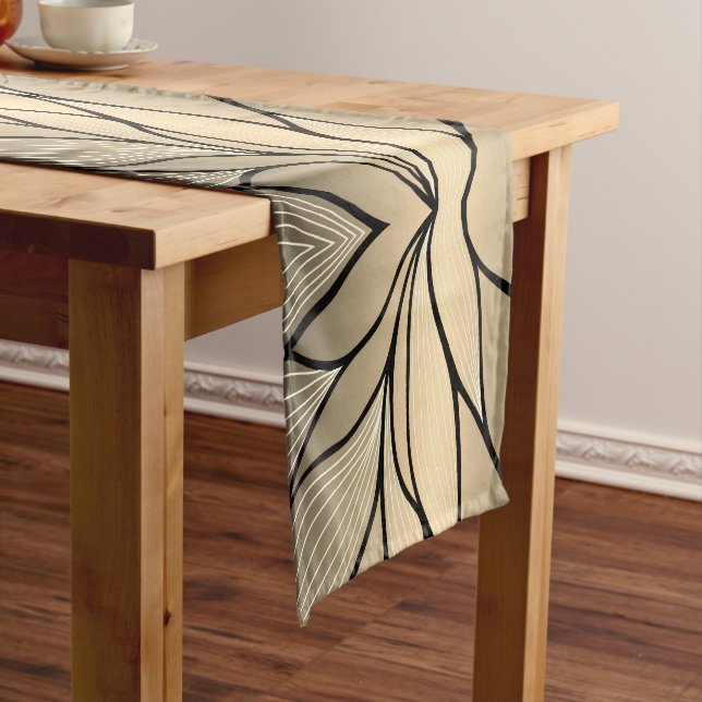 Chemin De Table Long Antique Gold Creative Leave Motif (In Situ)