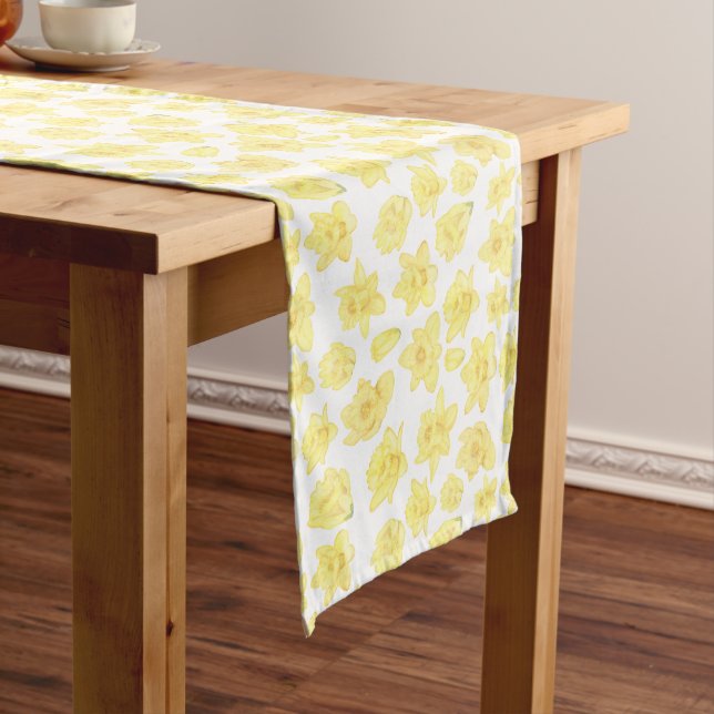 Chemin De Table Long Aquarelle Daffodique Ditzy Floral Long (In Situ)