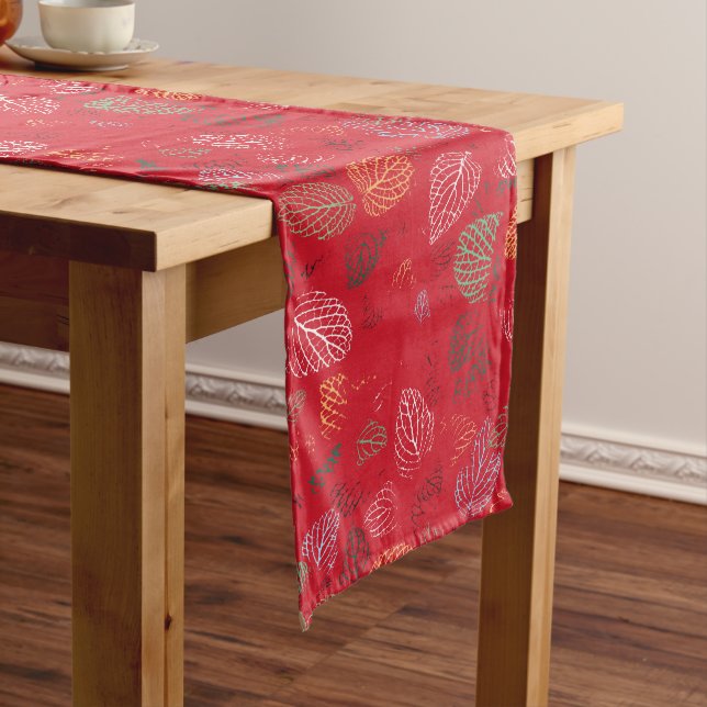 Chemin De Table Long Automne, Motif Feuille (In Situ)