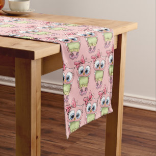 Chemin de table long aux hiboux