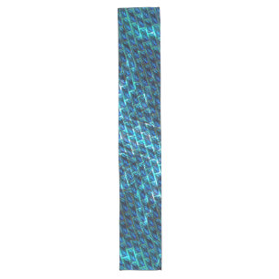 Chemin De Table Long Bleu pâturé, râpe ou effet de brique maigre