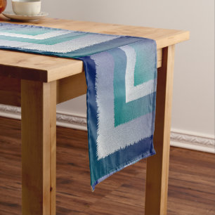 Chemin De Table Long bleu turquoise gris ex pastel