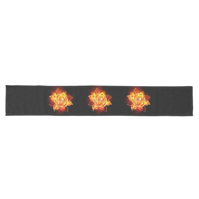Chemin De Table Long Blooming Fire Rose (Horizontal)