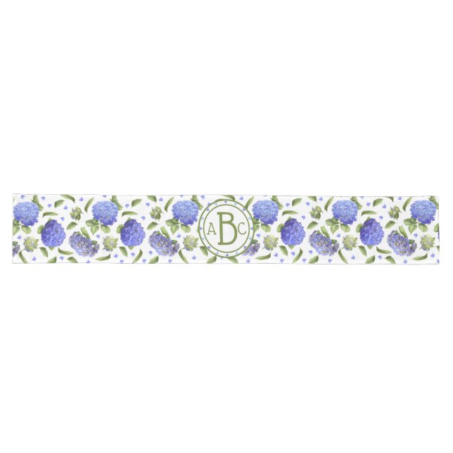 Chemin De Table Long Blue Hydrangeas (Horizontal)