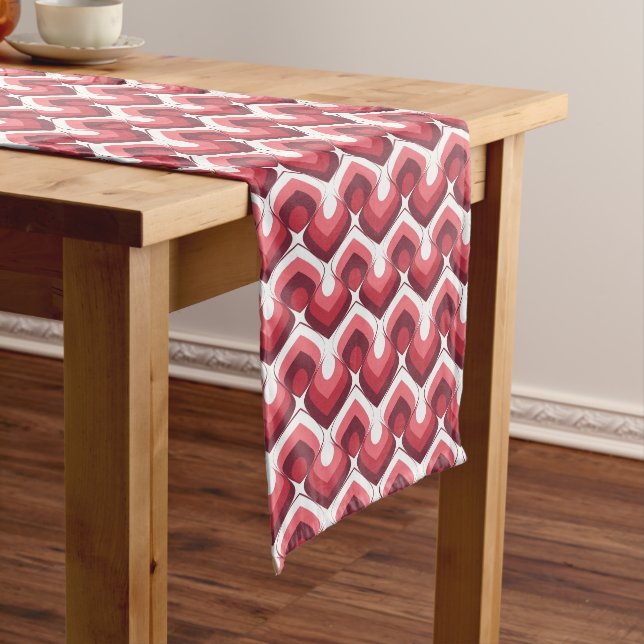 Chemin De Table Long Bold Retro Modern Motif in Pinks (In Situ)