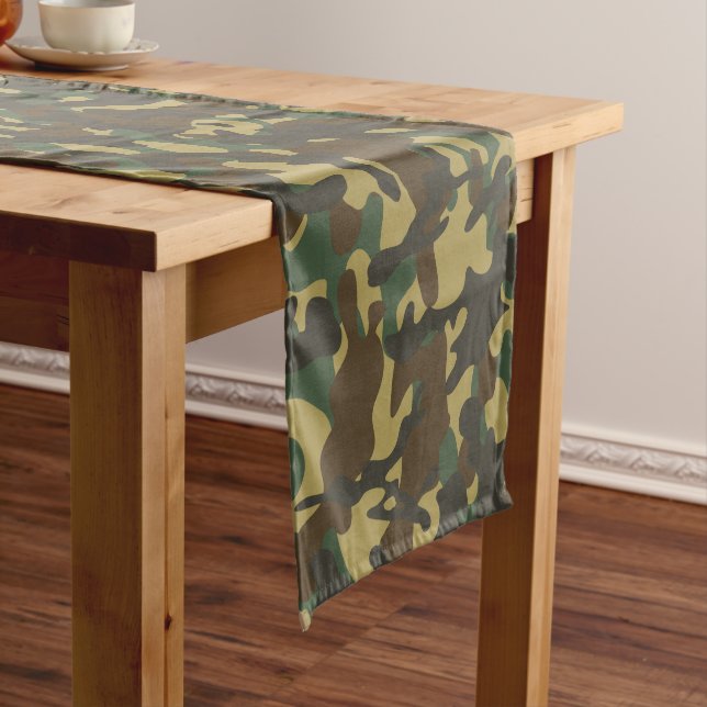 Chemin De Table Long Camouflage forestier (In Situ)