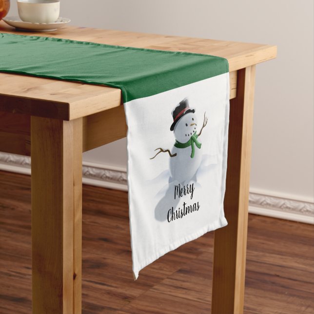 Chemin De Table Long Christmas Snowman (In Situ)