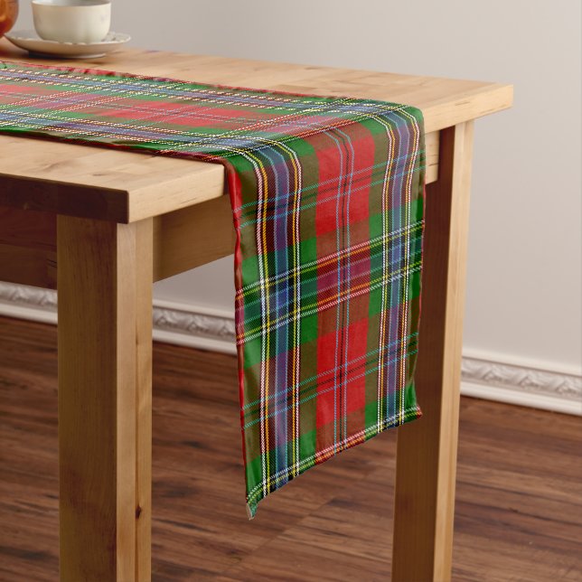 Chemin De Table Long Clan écossais MacLean de Duart Tartan Plaid (In Situ)