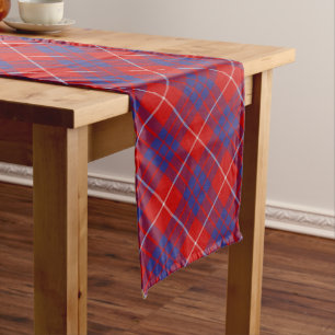 Chemin De Table Long Clan Hamilton Red Tartan Table Runner