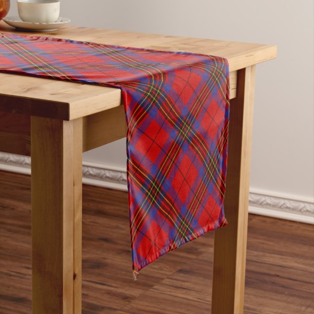 Chemin De Table Long Clan Leslie Red Tartan (In Situ)