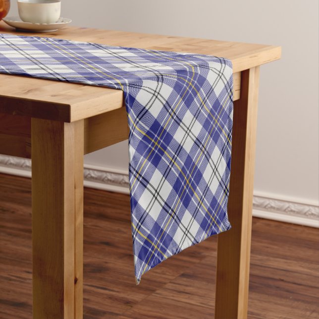 Chemin De Table Long Clan MacPherson Blue robe Tartan Table Runner (In Situ)