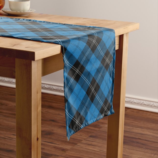 Chemin De Table Long Clan Ramsay Blue Hunting Tartan (In Situ)