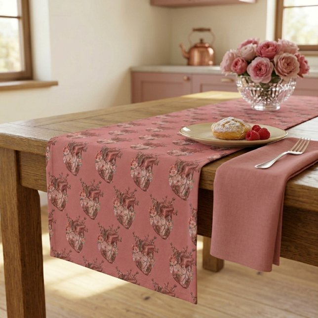 Chemin de table long Cœurs (Créateur téléchargé)