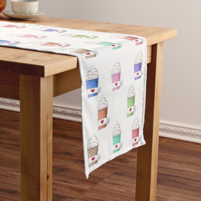 Chemin De Table Long Coffee Cups (In Situ)
