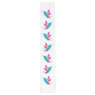 Chemin De Table Long Colibri arc-en-ciel exotique